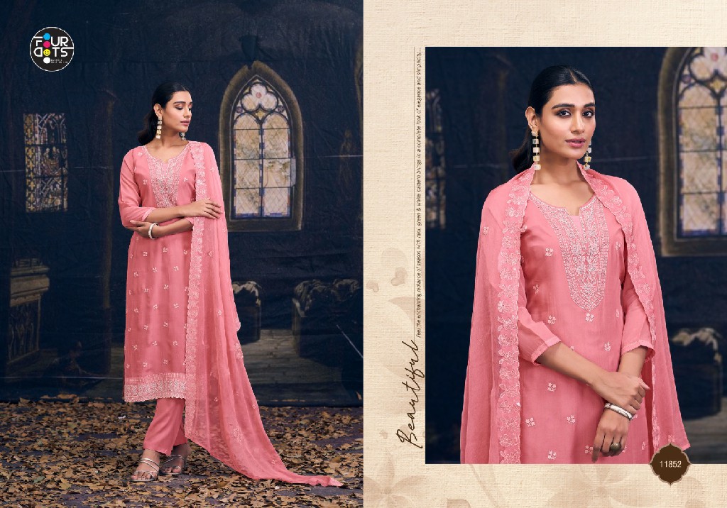 gianna by fourdots viscose galss organza popular design unstitch suits