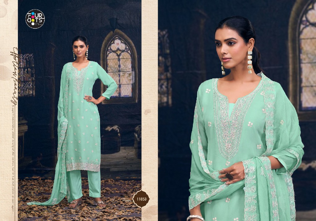 gianna by fourdots viscose galss organza popular design unstitch suits