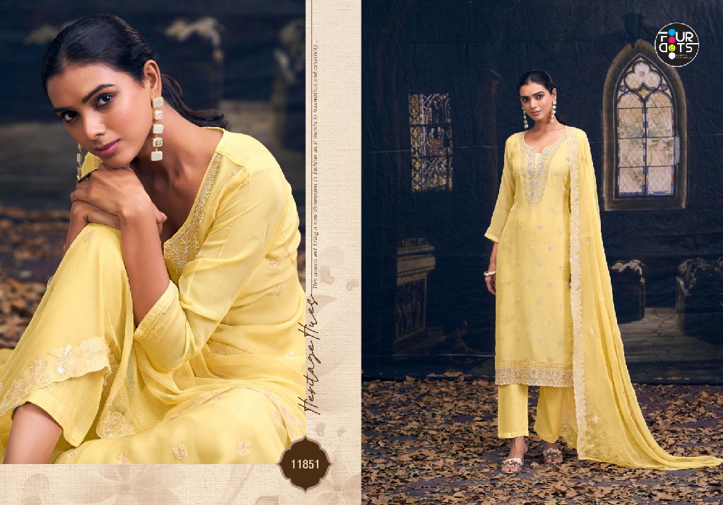 gianna by fourdots viscose galss organza popular design unstitch suits