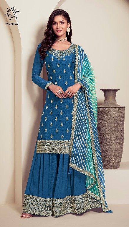 Vinay Kuleesh Rang Plus Wholesale Embroidered Chinon Sharara Pant Festive Suits