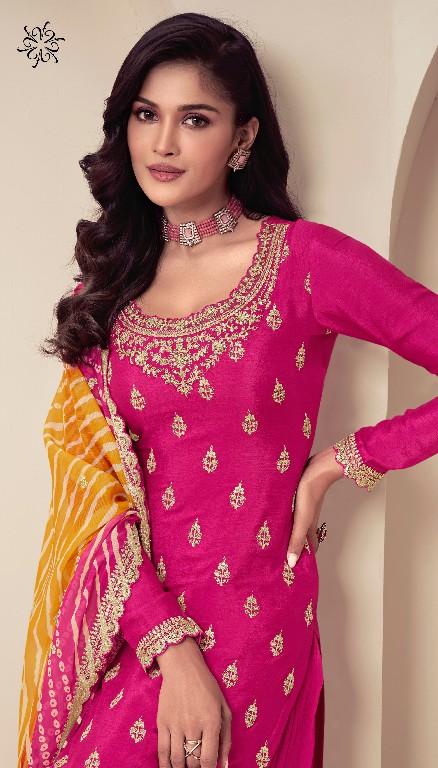 Vinay Kuleesh Rang Plus Wholesale Embroidered Chinon Sharara Pant Festive Suits