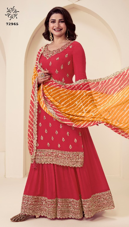 Vinay Kuleesh Rang Plus Wholesale Embroidered Chinon Sharara Pant Festive Suits