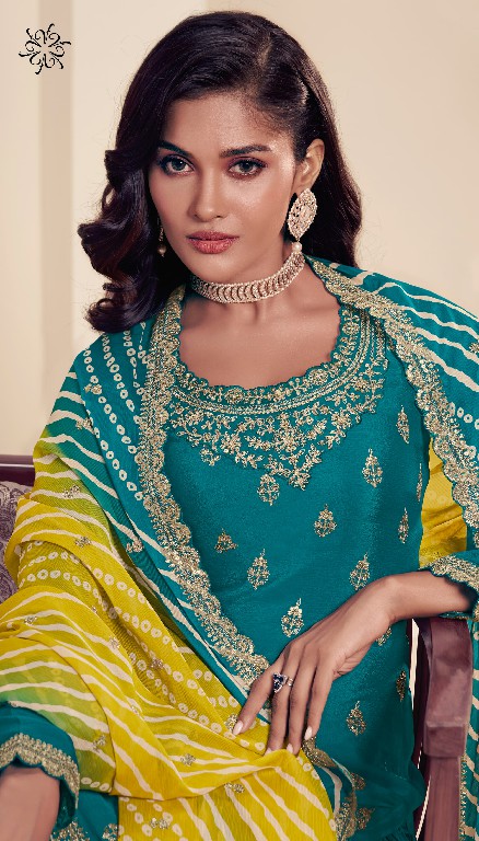 Vinay Kuleesh Rang Plus Wholesale Embroidered Chinon Sharara Pant Festive Suits