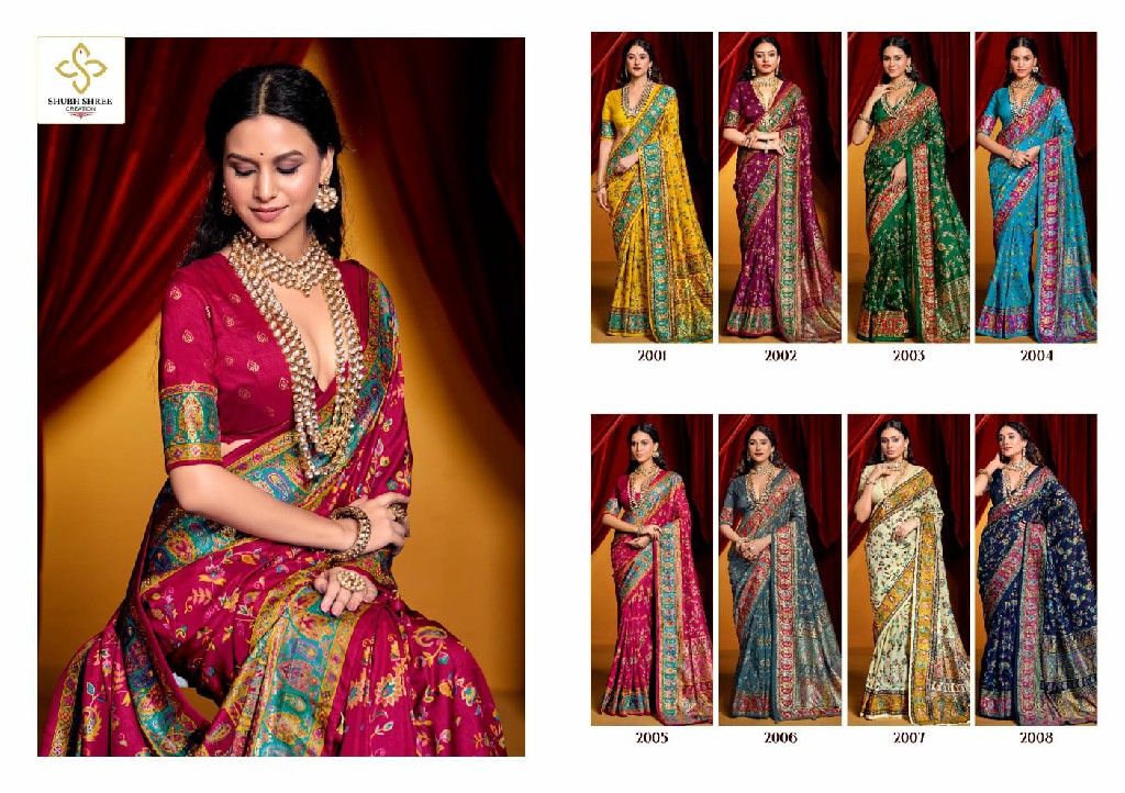 Shubh Shree Pashmina Vol-2 Wholesale Velvet Tusser Silk Ethnic Sarees
