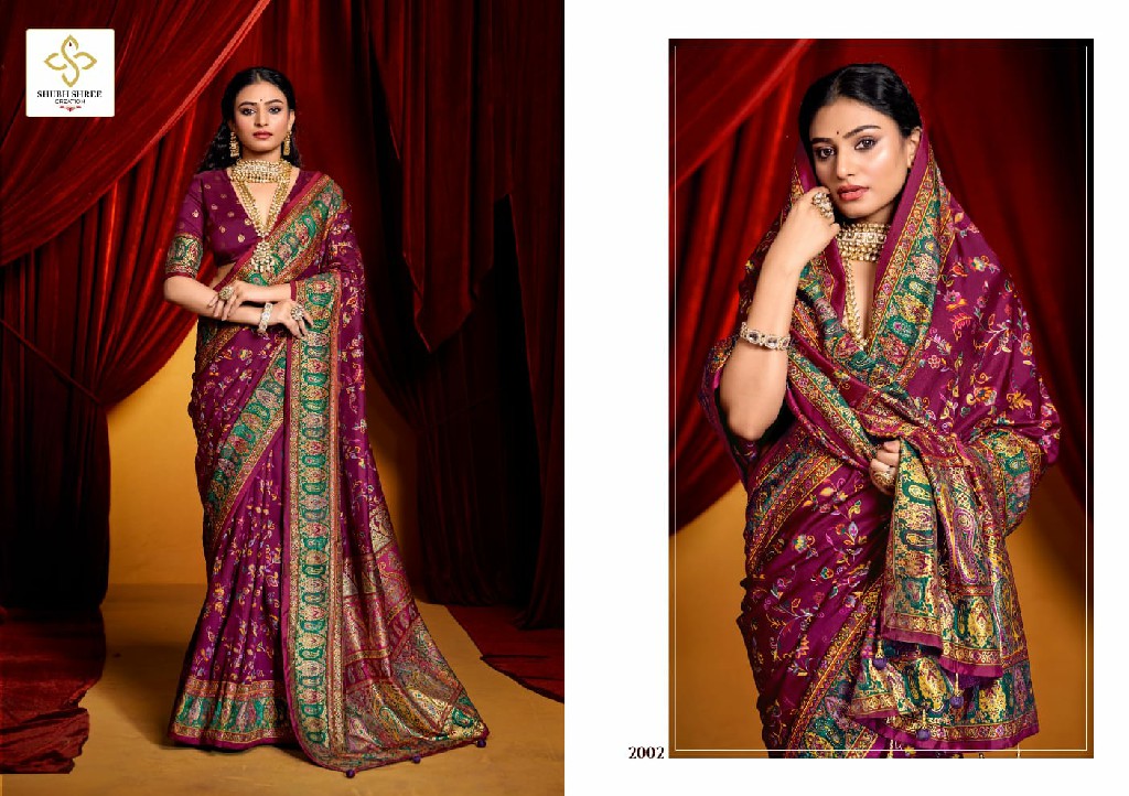 Shubh Shree Pashmina Vol-2 Wholesale Velvet Tusser Silk Ethnic Sarees