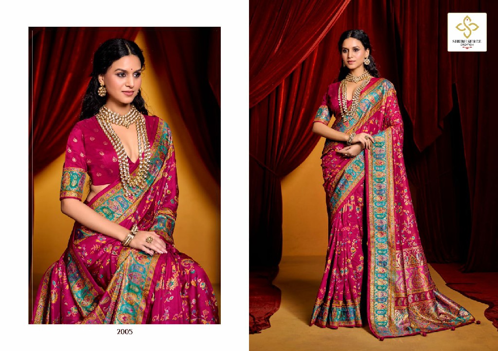 Shubh Shree Pashmina Vol-2 Wholesale Velvet Tusser Silk Ethnic Sarees