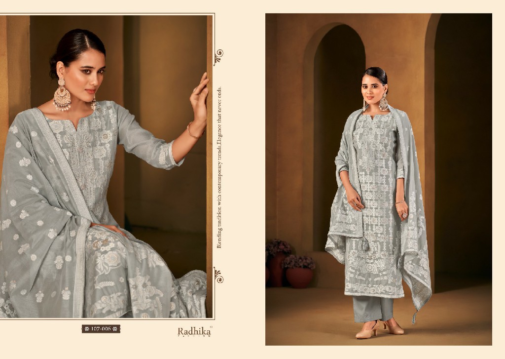 Radhika Azara Banarasi Adha Vol-3 Wholesale Cotton Jacquard With Work Dress Material