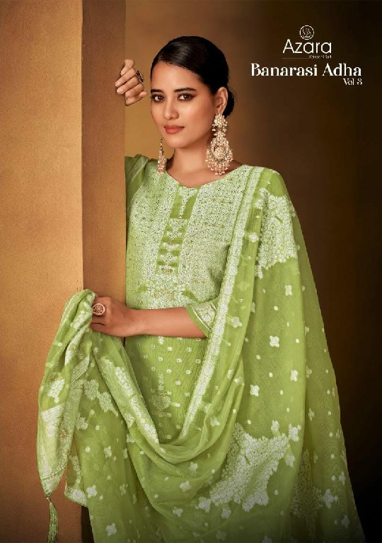 Radhika Azara Banarasi Adha Vol-3 Wholesale Cotton Jacquard With Work Dress Material
