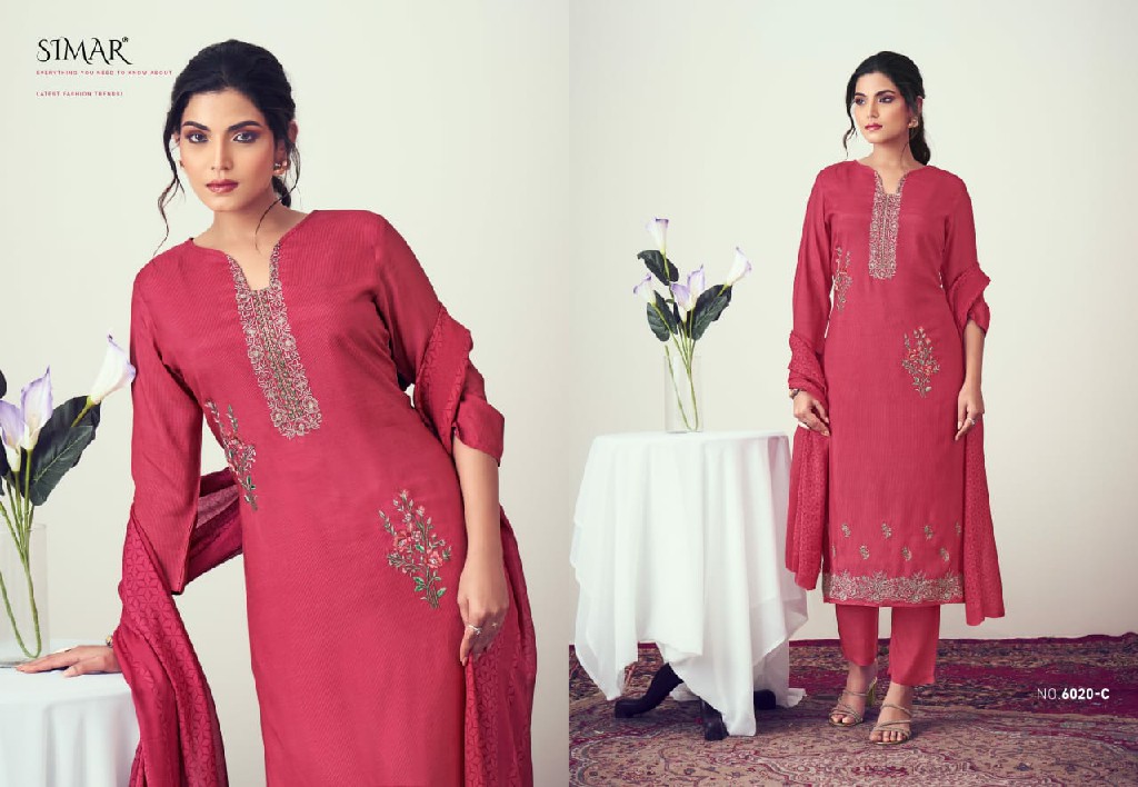 Glossy Simar Rubina Wholesale Pure Viscose Muslin With Embroidery Work Suits