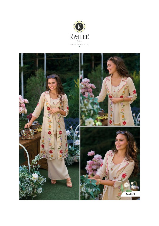 Kailee Bloom Wholesale Fully Stitched Kurti With Pant And Jacket