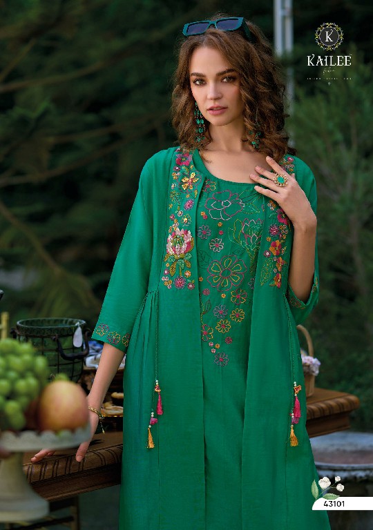 Kailee Bloom Wholesale Fully Stitched Kurti With Pant And Jacket