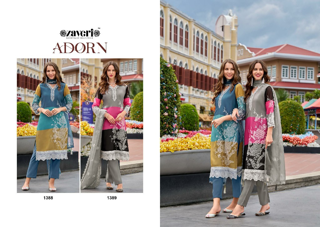 Zaveri Adorn Wholesale Soft Organza Readymade 3 Piece Salwar Suits