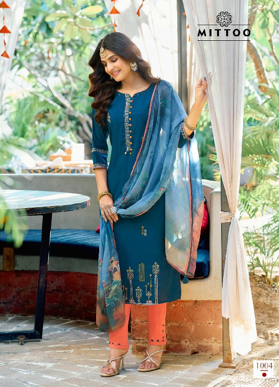 Mittoo Khoobsurat Wholesale Viscose Weaving Top With Pant And Dupatta