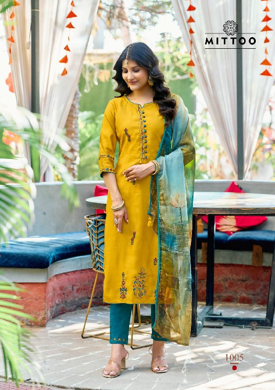 Mittoo Khoobsurat Wholesale Viscose Weaving Top With Pant And Dupatta