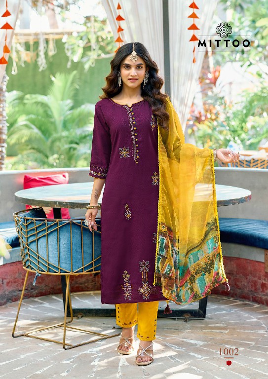 Mittoo Khoobsurat Wholesale Viscose Weaving Top With Pant And Dupatta