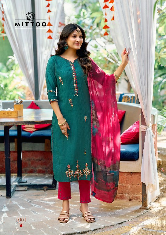Mittoo Khoobsurat Wholesale Viscose Weaving Top With Pant And Dupatta