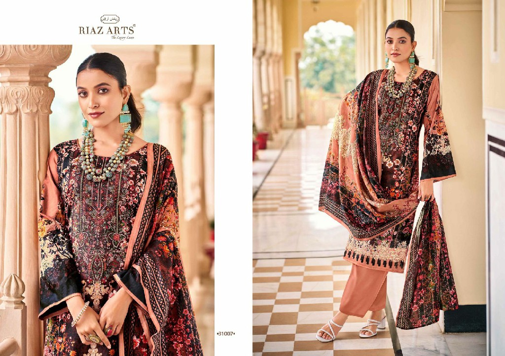 Riaz Arts Musafir Vol-20 Wholesale Pure Karachi Lawn With Embroidery Work Dress Material