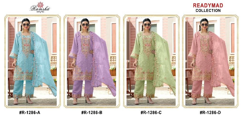 Ramsha R-1286 Wholesale Readymade Indian Pakistani Salwar Suits