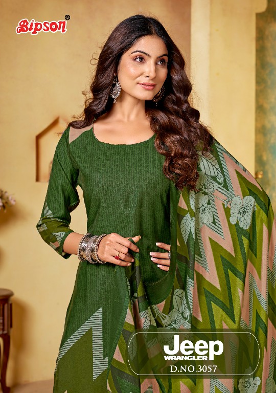 Bipson Jeep Wranglar 3057 Wholesale Roman Silk With Ethnic Handwork Dress Material