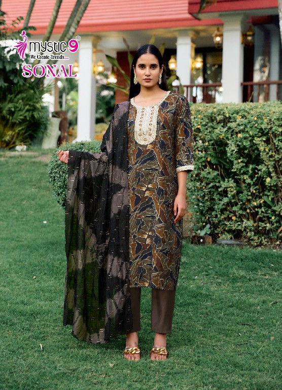 Mystic 9 Sonal Vol-1 Wholesale Straight Cut Tops With Pant And Dupatta