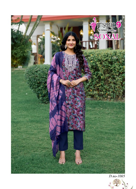 Mystic 9 Sonal Vol-1 Wholesale Straight Cut Tops With Pant And Dupatta