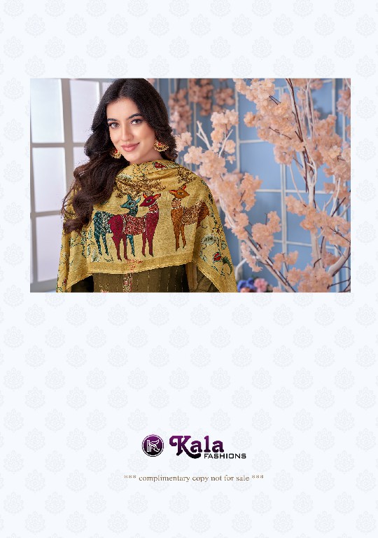 Kala Fashion Abeera Wholesale Pure Muslin Dyed With Fiqure Embroidery Dress Material