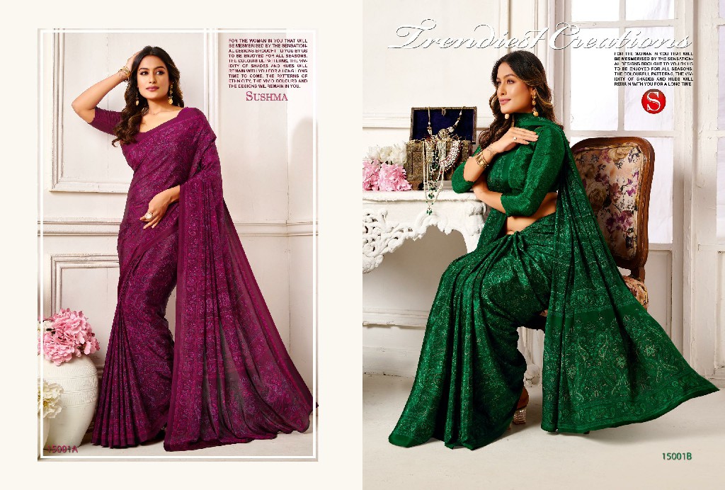 Sushma Dynamic Wholesale Printed Crepe Sarees