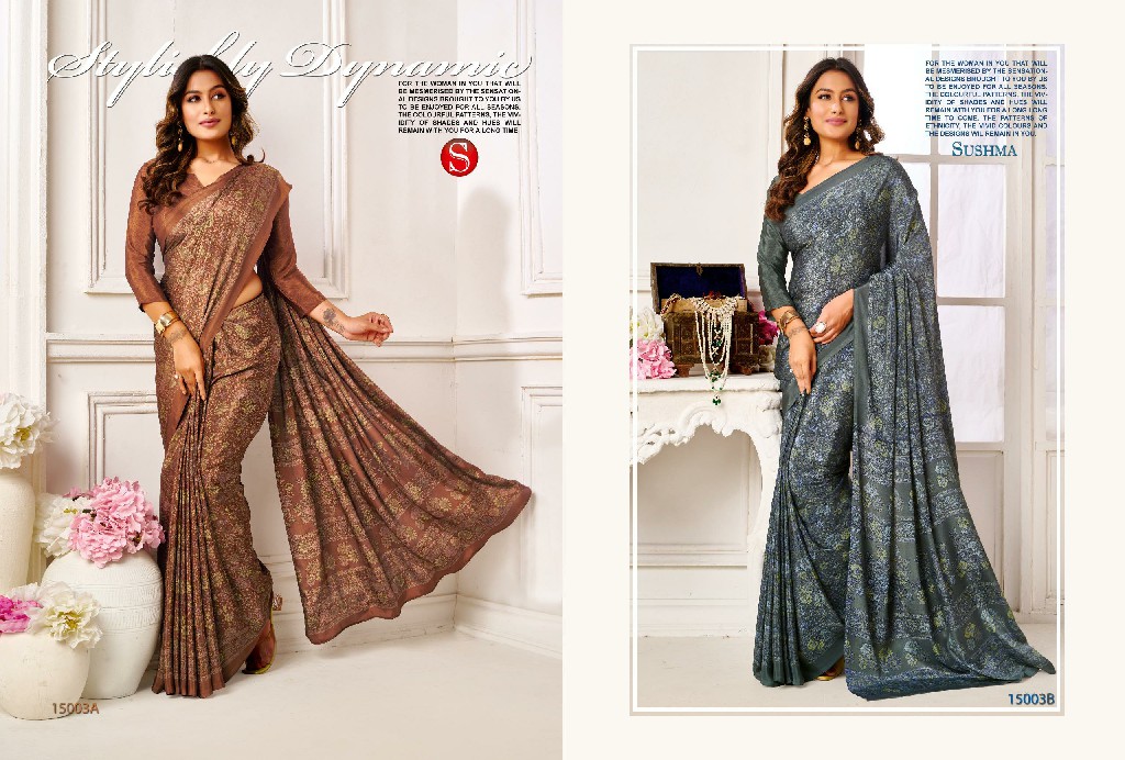 Sushma Dynamic Wholesale Printed Crepe Sarees