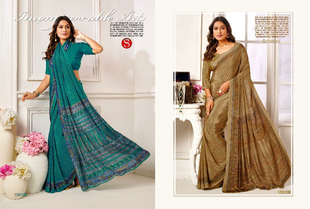 Sushma Dynamic Wholesale Printed Crepe Sarees