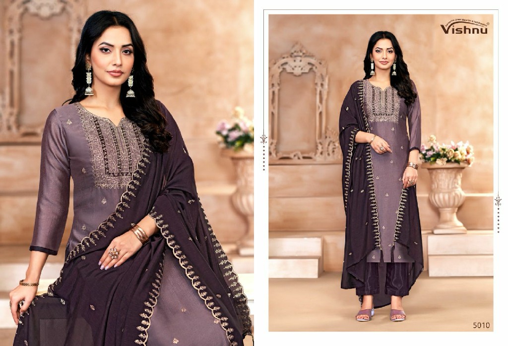 Vishnu Jasmeen Vol-2 Wholesale Vichitra Silk Fabrics Dress Material