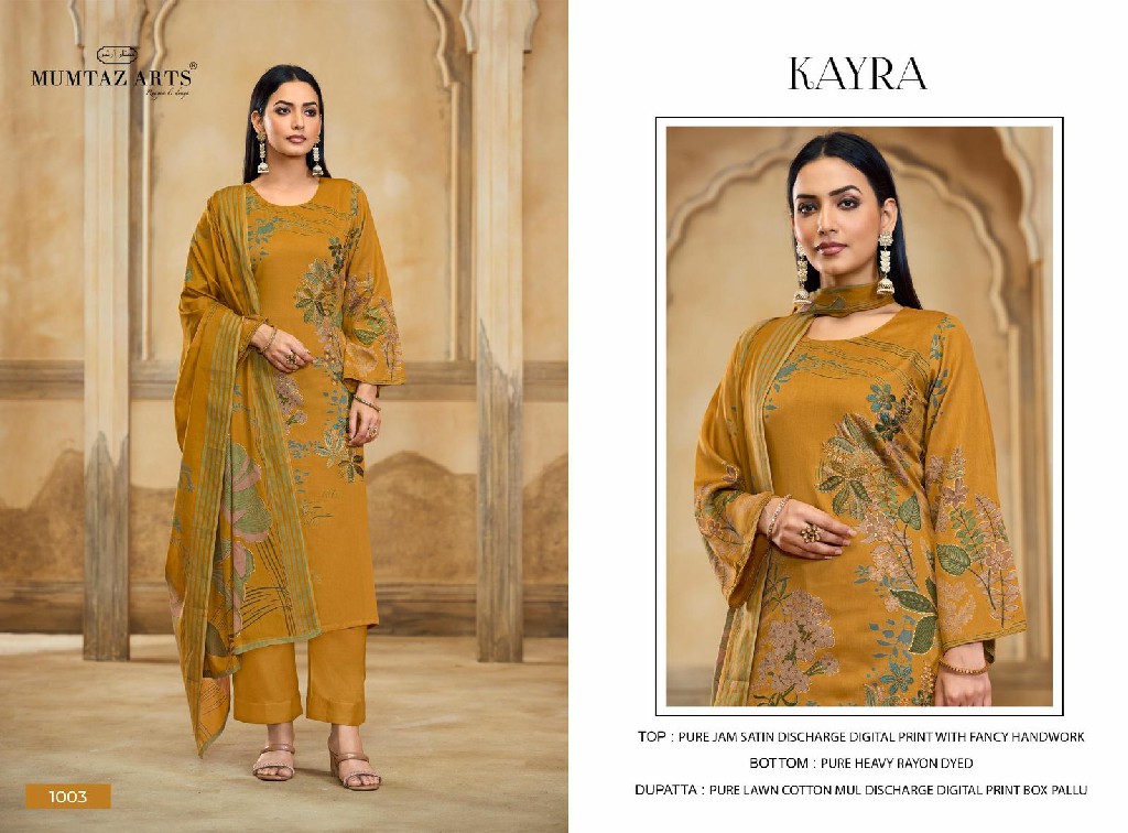 Mumtaz Arts Kayra Wholesale Jam Silk With Embroidery And Handwork Dress Material