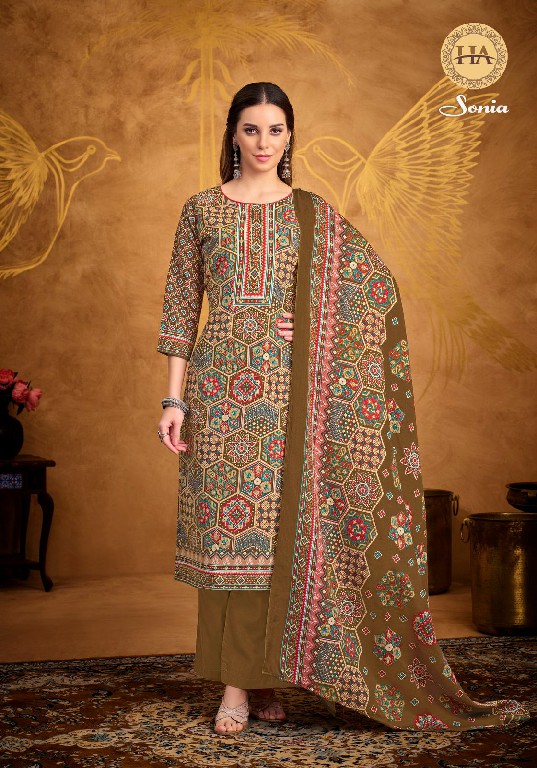 Harshit Sonia Wholesale Pure Soft Cotton With Swarovski Work Dress Material