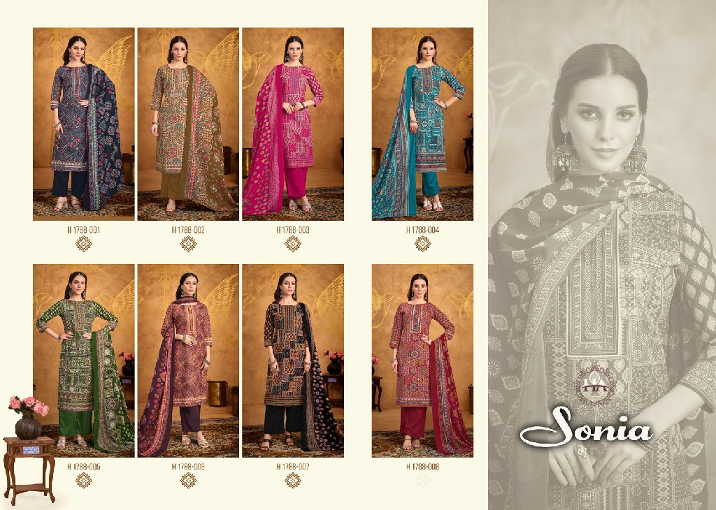 Harshit Sonia Wholesale Pure Soft Cotton With Swarovski Work Dress Material