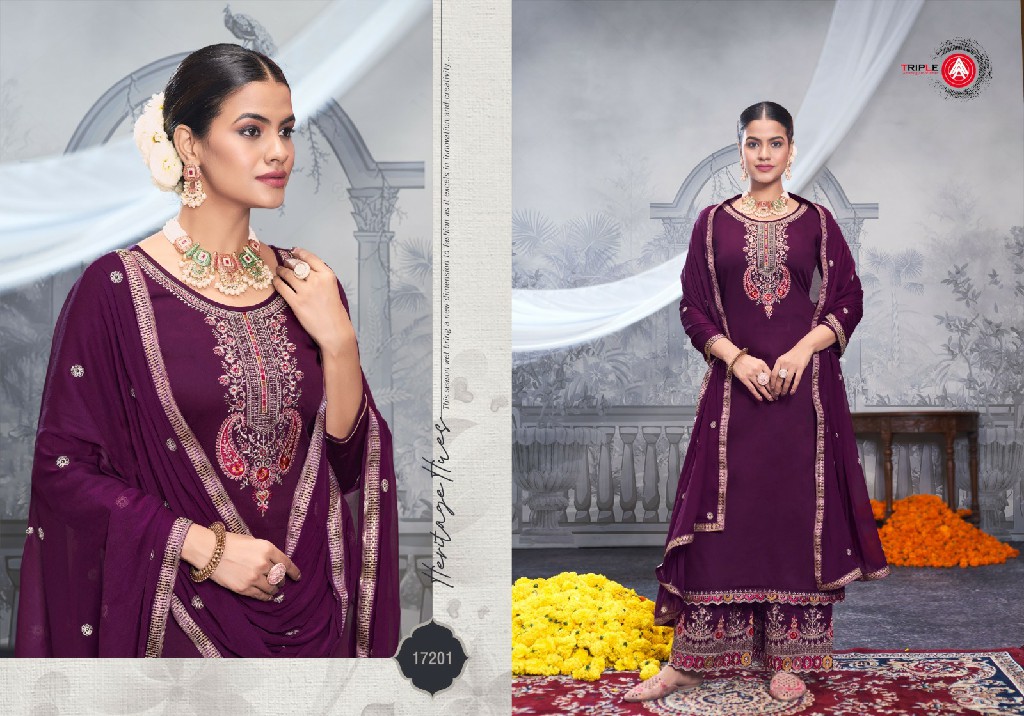 Triple AAA Kesar Wholesale Jaam Cotton With Work Dress Material