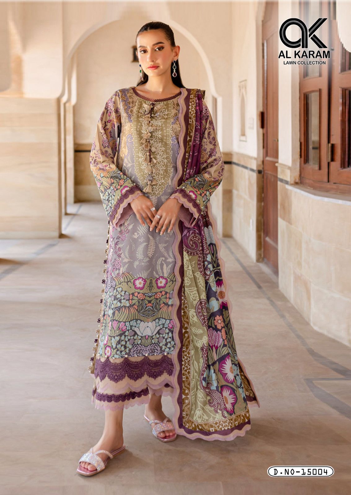 Al Karam Kesariya Vol-15 Wholesale Pure Cambric Cotton Dress Material