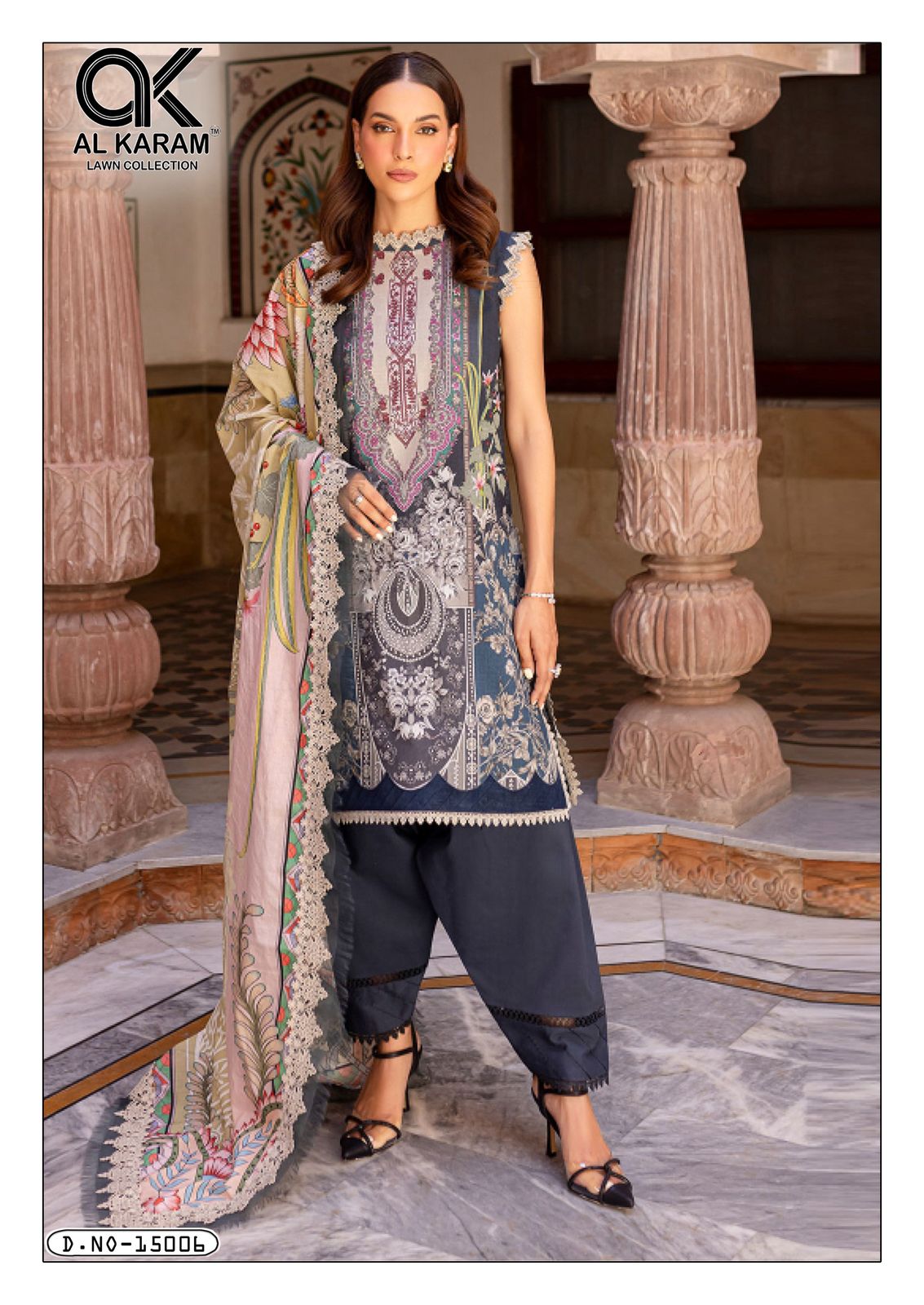 Al Karam Kesariya Vol-15 Wholesale Pure Cambric Cotton Dress Material
