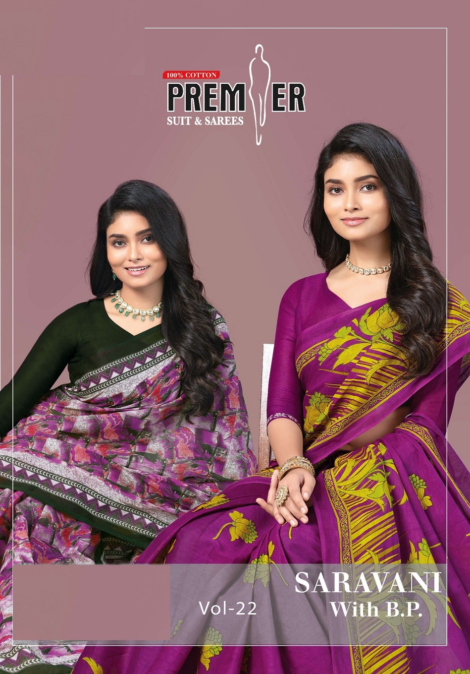 Premier Saravani Vol-22 Wholesale Pure Cotton Printed Indian Sarees