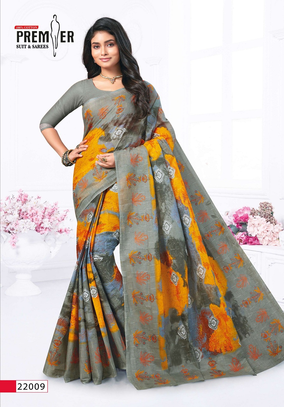 Premier Saravani Vol-22 Wholesale Pure Cotton Printed Indian Sarees