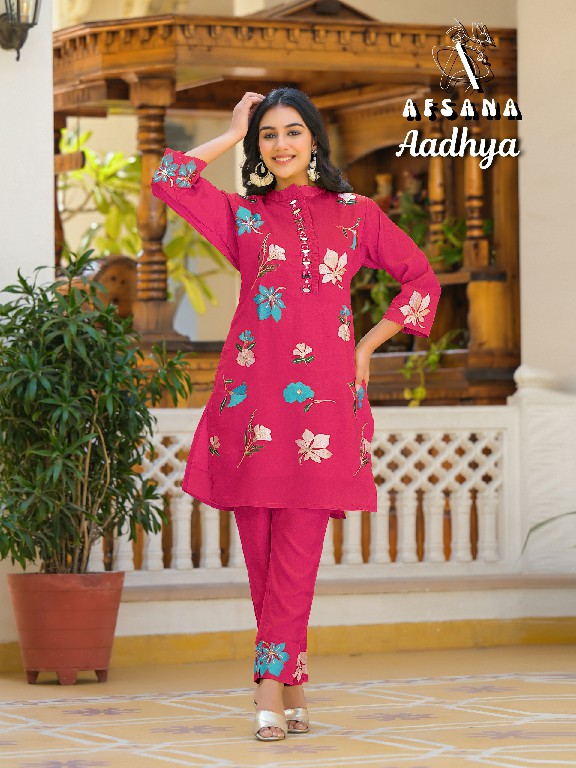 Afsana Aadhya Wholesale Roman With Embroidery Top With Pants