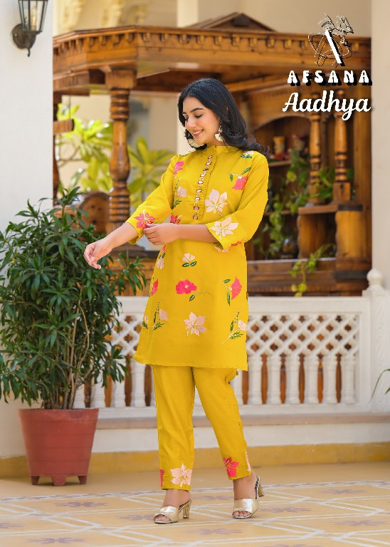 Afsana Aadhya Wholesale Roman With Embroidery Top With Pants