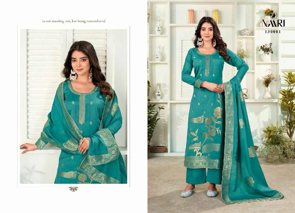 Naari Bliss Wholesale Pure Muslin Viscose Jacquard With Siroski Work Dress Material
