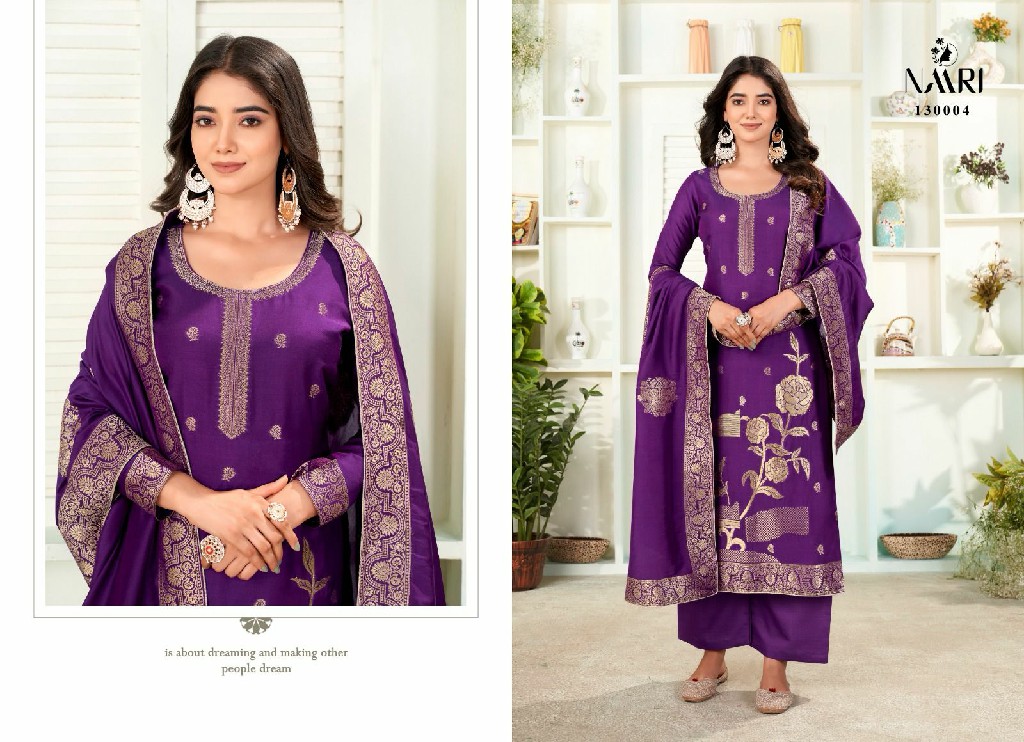 Naari Bliss Wholesale Pure Muslin Viscose Jacquard With Siroski Work Dress Material