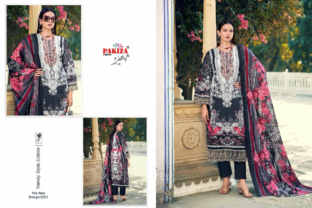 Pakiza Taiyyeba Vol-52 Wholesale Kashmiri Neck Work Dress Material