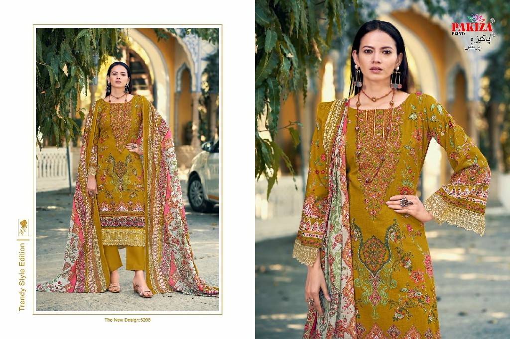 Pakiza Taiyyeba Vol-52 Wholesale Kashmiri Neck Work Dress Material
