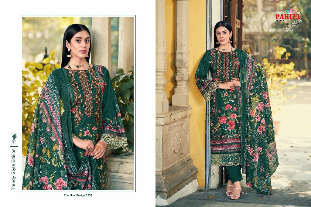 Pakiza Taiyyeba Vol-52 Wholesale Kashmiri Neck Work Dress Material