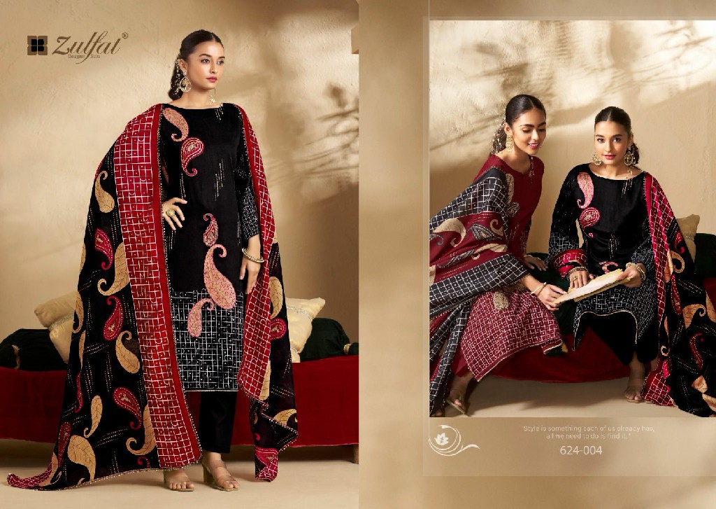 Zulfat Sangini Vol-5 Wholesale Pure Jam Cotton With Work Dress Material