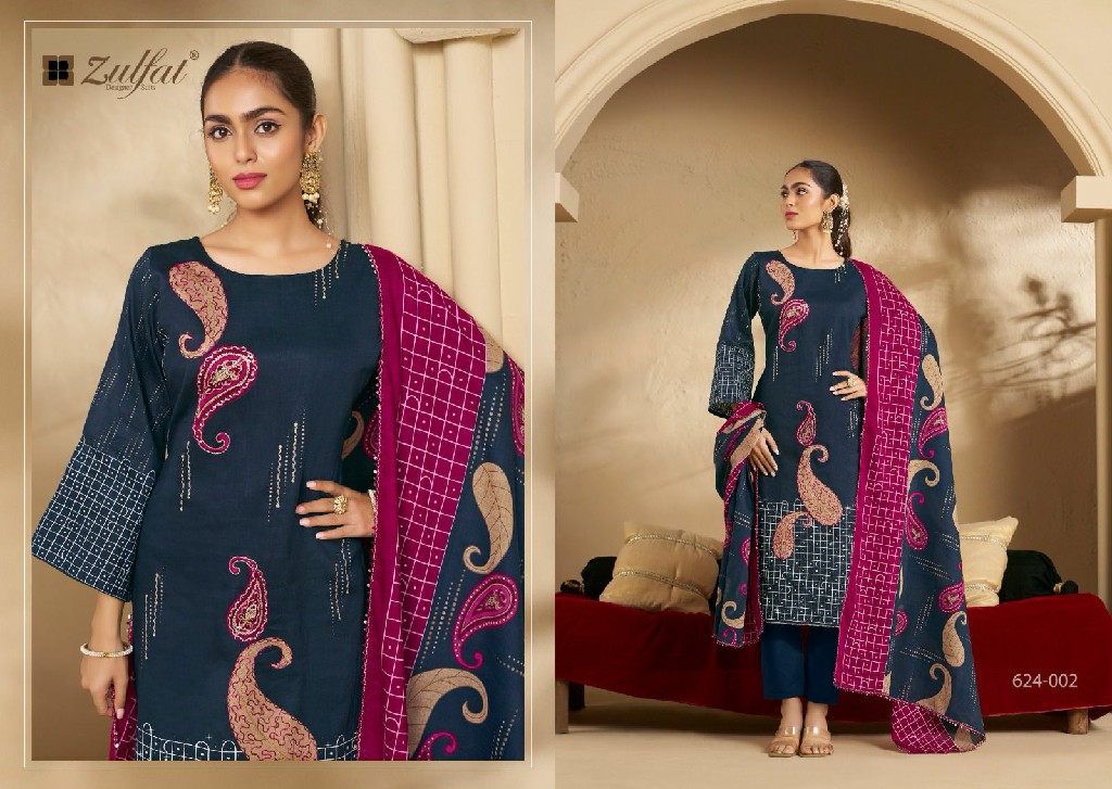 Zulfat Sangini Vol-5 Wholesale Pure Jam Cotton With Work Dress Material