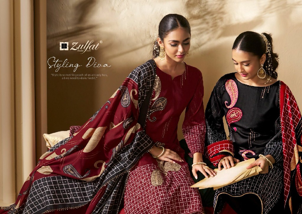 Zulfat Sangini Vol-5 Wholesale Pure Jam Cotton With Work Dress Material