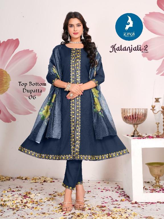 Kaya Kalanjali Vol-2 Wholesale 3 Piece A-Line Cut Readymade Suits