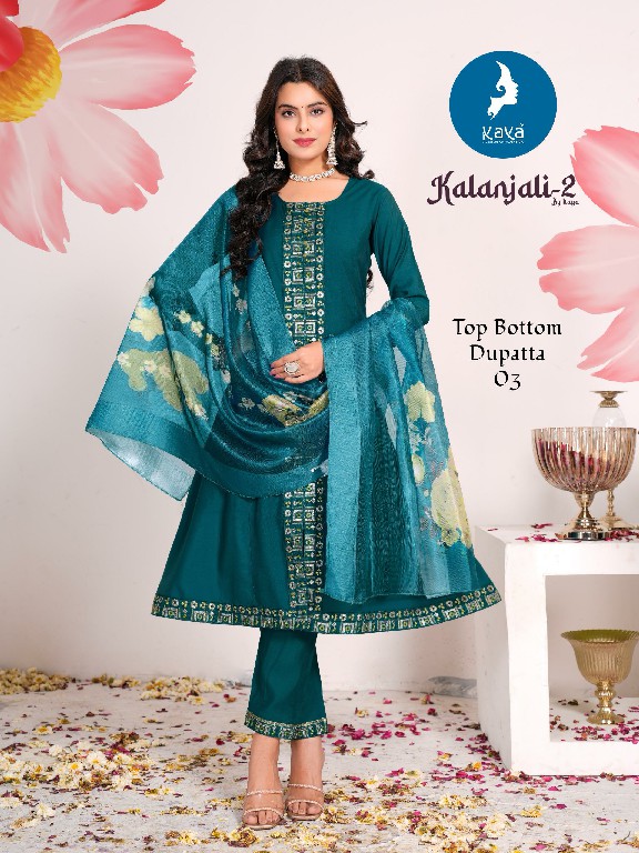 Kaya Kalanjali Vol-2 Wholesale 3 Piece A-Line Cut Readymade Suits
